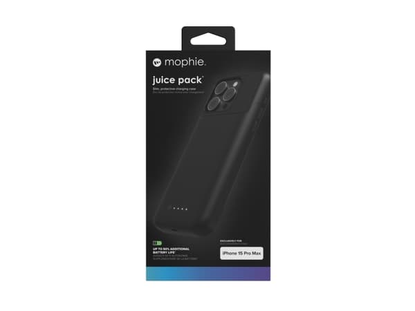 mophie Juice Pack, Etui, Apple, iPhone 15 Pro Max, 17 cm (6.7"), Sort