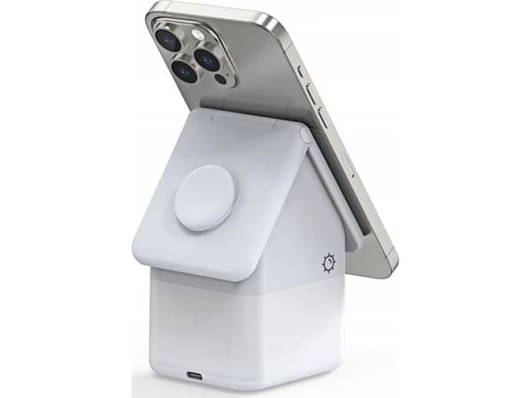 Duzzona W20 15W 4in1 induktiv lader for iPhone / AirPods / Apple Watch med nattlampe - hvit