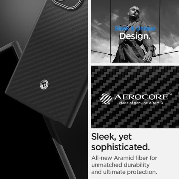 Spigen Galaxy S24 Ultra Mobilskal Enzo Aramid - Svart