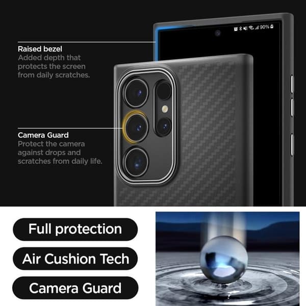 Spigen Galaxy S24 Ultra Mobilskal Enzo Aramid - Svart