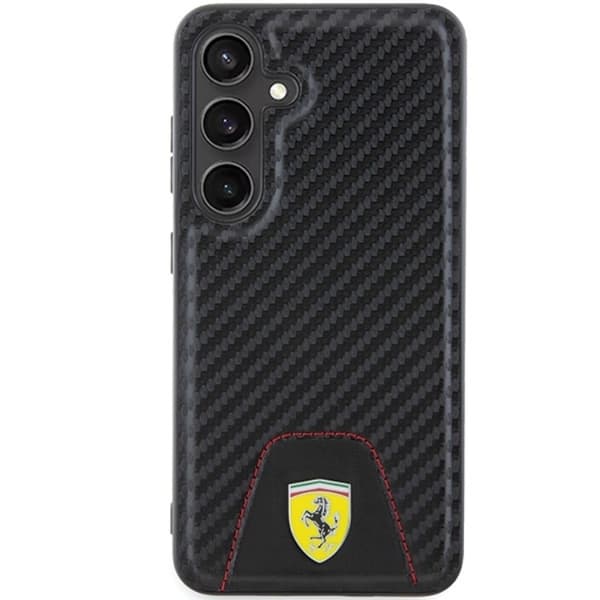 Ferrari Galaxy S24 Mobilskal Carbon Stitched Bottom - Svart