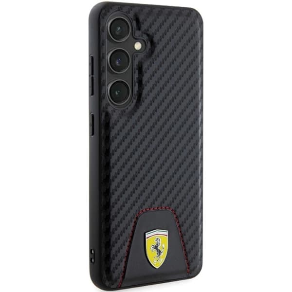 Ferrari Galaxy S24 Mobilskal Carbon Stitched Bottom - Svart