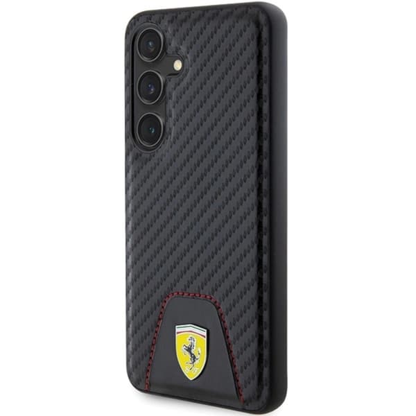 Ferrari Galaxy S24 Mobilskal Carbon Stitched Bottom - Svart