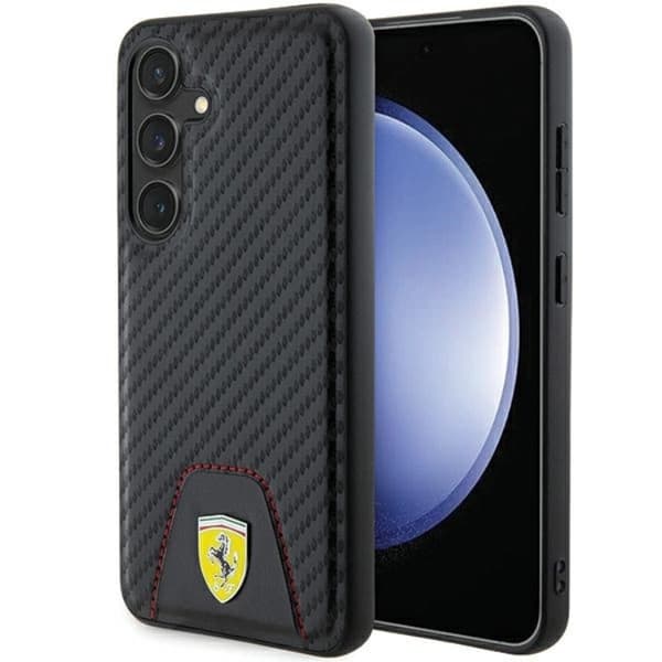 Ferrari Galaxy S24 Mobilskal Carbon Stitched Bottom - Svart
