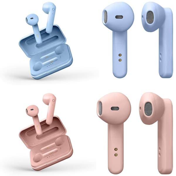 Bluetooth Hörlurar med Snabbladdningsfodral och 12 Tim Speltid Pink