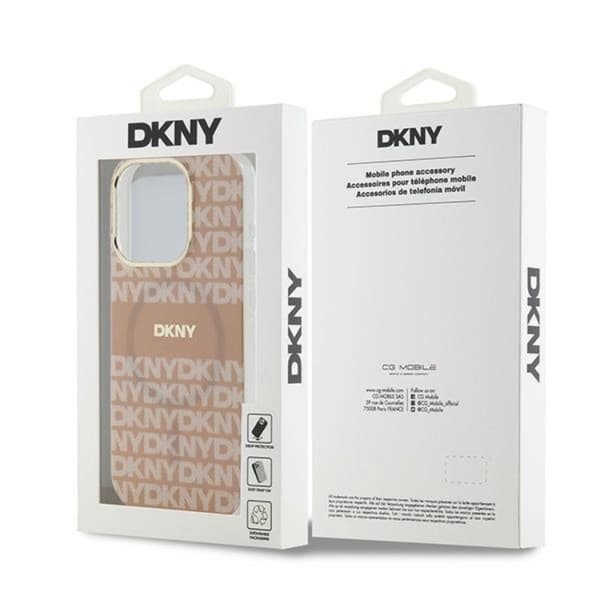 DKNY iPhone 14 Pro Mobilskal Magsafe IML Mono & Stripe - Rosa