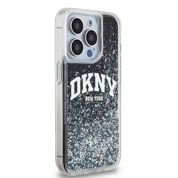 DKNY iPhone 15 Pro Mobilskal Liquid Glitter Big Logo - Svart