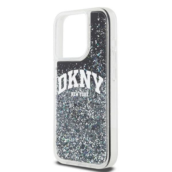 DKNY iPhone 15 Pro Mobilskal Liquid Glitter Big Logo - Svart