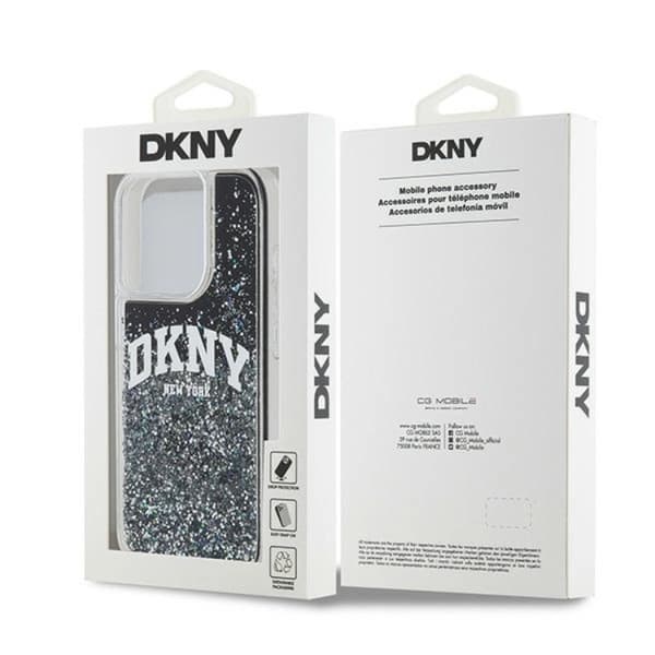 DKNY iPhone 15 Pro Mobilskal Liquid Glitter Big Logo - Svart
