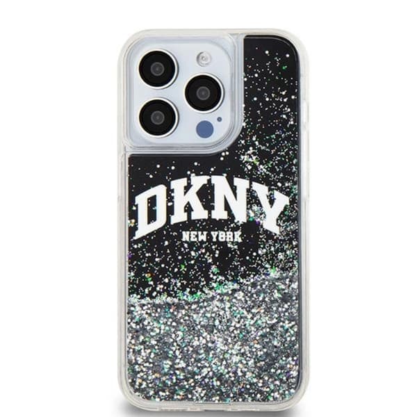 DKNY iPhone 15 Pro Mobilskal Liquid Glitter Big Logo - Svart