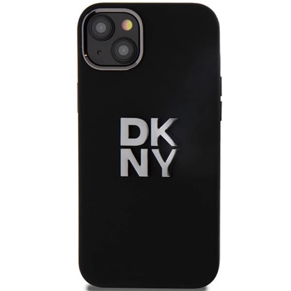 DKNY iPhone 15/14 Plus Mobilskal Liquid Silikon Metal Logo - Svart