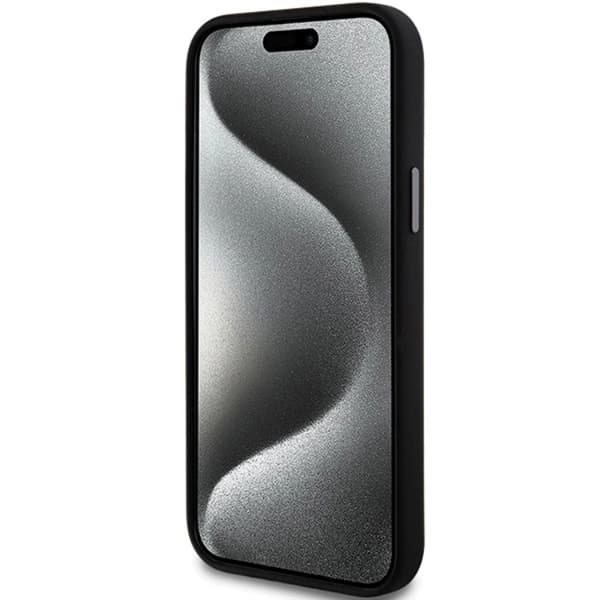 DKNY iPhone 15/14 Plus Mobilskal Liquid Silikon Metal Logo - Svart