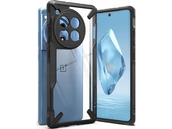 Mobilt bakdeksel Ringke Oneplus 12R Fusion-X, sort/transparent