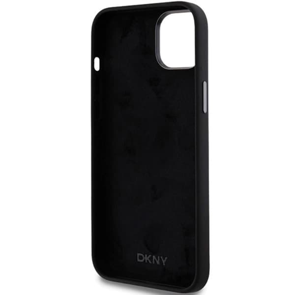 DKNY iPhone 15/14/13 Mobilskal Liquid Silikon Metal Logo - Svart
