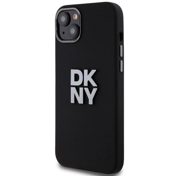 DKNY iPhone 15/14/13 Mobilskal Liquid Silikon Metal Logo - Svart