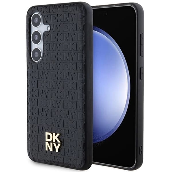 DKNY Galaxy S24 Plus Mobilskal Magsafe Läder Pattern Metal Logo