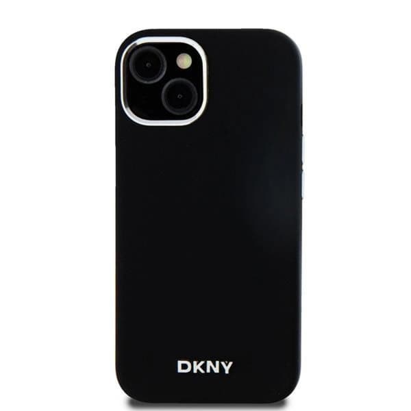 DKNY iPhone 14 Mobilskal Magsafe Liquid Silikon Small Metal Logo - Svart