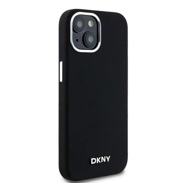 DKNY iPhone 14 Mobilskal Magsafe Liquid Silikon Small Metal Logo - Svart