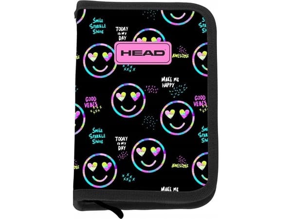 Astra pennal Enkelt pennal med dobbel klaff uten tilbehør Head Smile Sparkle Shine AC1