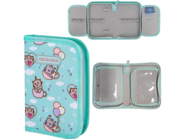 Astra pennfodral Astrabag Kitty's World AC1 enkelt pennfodral med två flikar utan tillbehör