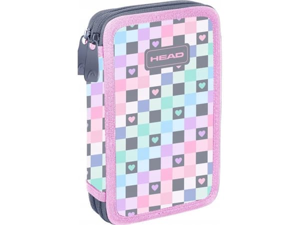Astra Double kynäkotelo ilman tarvikkeita Head Checkered Hearts AC2