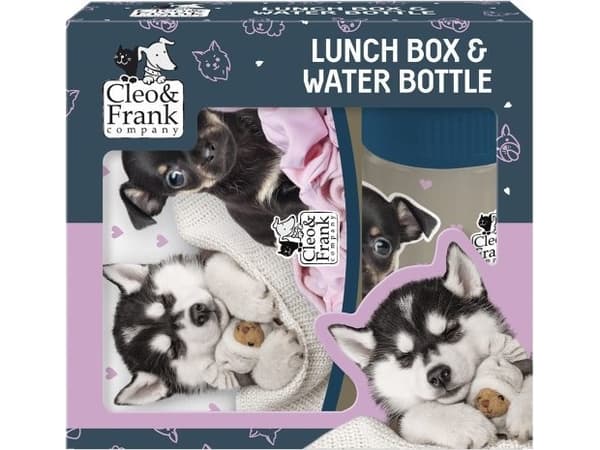 Derfor matboks + vannflaske 330ml Cleo og Frank 38 hunder