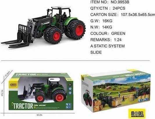 Traktor + jordbruksredskap 9953B