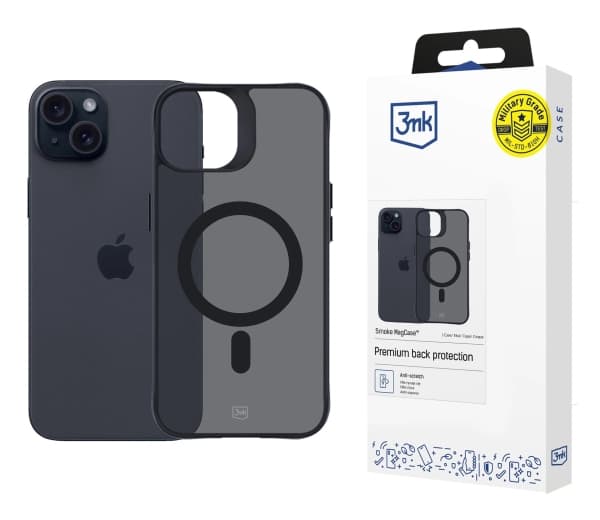 3MK Smoke MagCase, Cover, Apple, iPhone 15, 15.5 cm (6.1"), Grey