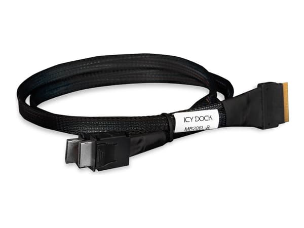 ICY Dock MB206L-B - Intern SAS-kabel - 8i Slim SAS (SFF-8654) (hane) till 4i OCuLink (SFF-8611) - 50 cm - för ToughArmor MB699VP-B V2, MB699VP-B V3,
