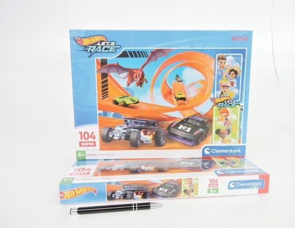 Puslespil Hotwheels, 104 brikker