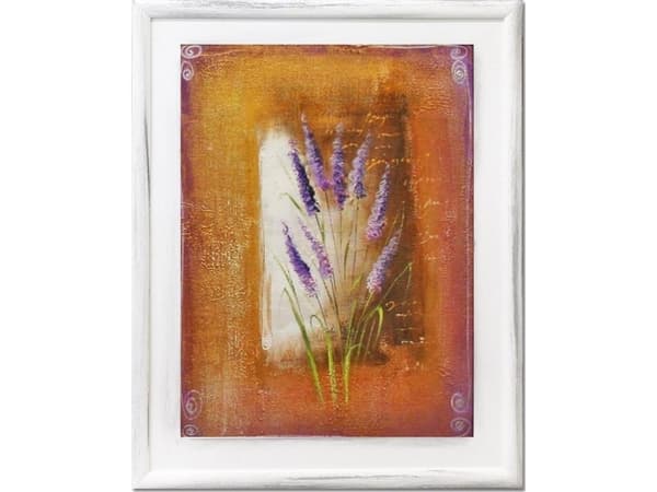 Art-Pol Håndmalt oljemaleri 37x47cm Lavendel blant brune