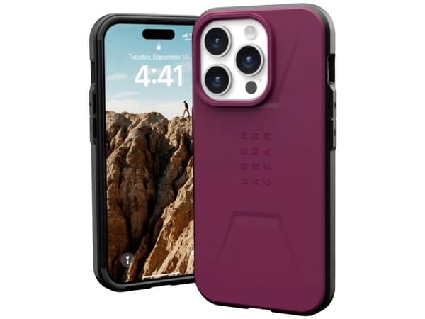 Urban Armor Gear Civilian Magsafe, Suojus, Apple, iPhone 15 Pro, 15,5 cm (6.1"), Bordeaux