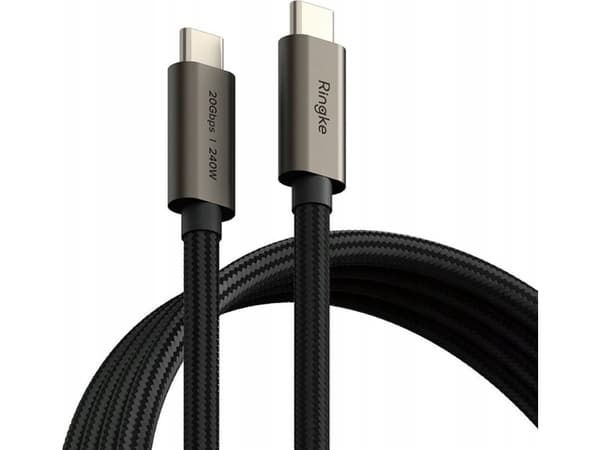 Kaapeli USB Ringke Kaapeli Ringke USB-C / USB-C 3.2 Gen 2x2 PD 240W 200cm Musta