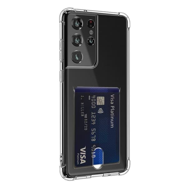 Samsung Galaxy S21 Ultra - Stilrent Skyddsskal med Korthållare