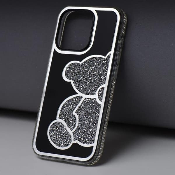 iPhone 14 Pro Mobilskal Teddy Bear - Silver