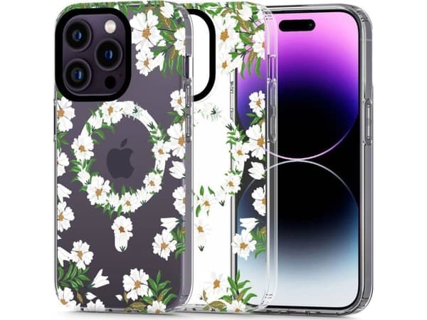 Tech Protect deklas „iPhone 13 Pro Max“ – baltos margarites
