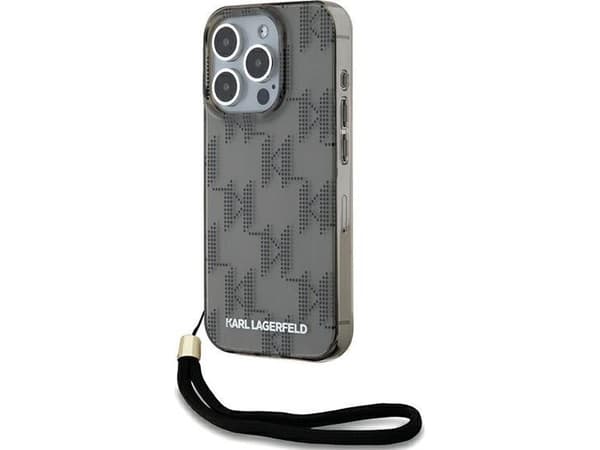 Karl Lagerfeld Karl Lagerfeld KLHCP15LHKDPNSK iPhone 15 Pro 6.1" czarny/black hardcase IML Mono KL Pattern & Cord