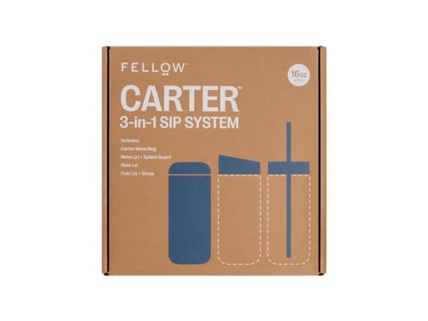 Fellow Fellow - Carter Move Mug 3 i 1 - Termisk krus + 3 capser - Marineblå 473 ml