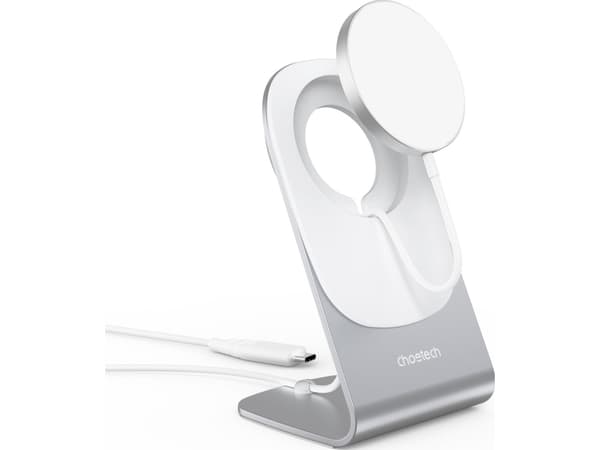 Trådløs lader med holder Choetech T518-F+H046, 15W (hvit)