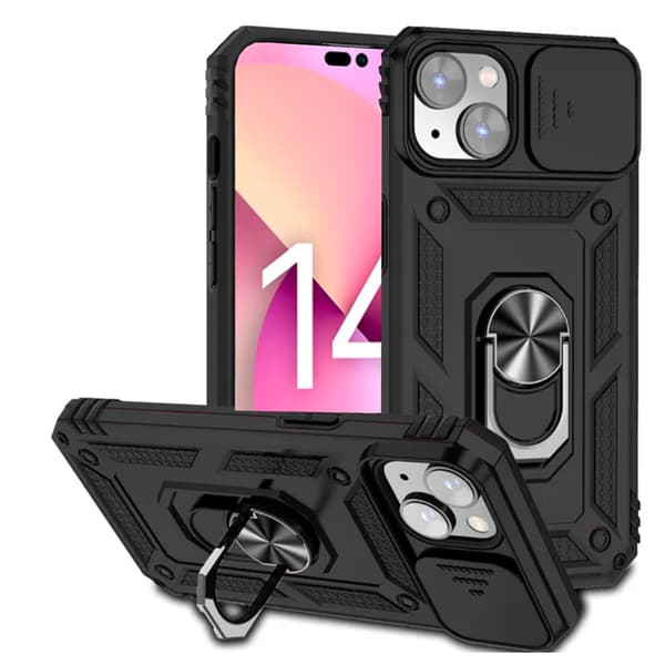 iPhone 15 - Praktiskt Skyddande Skal med Ringhållare