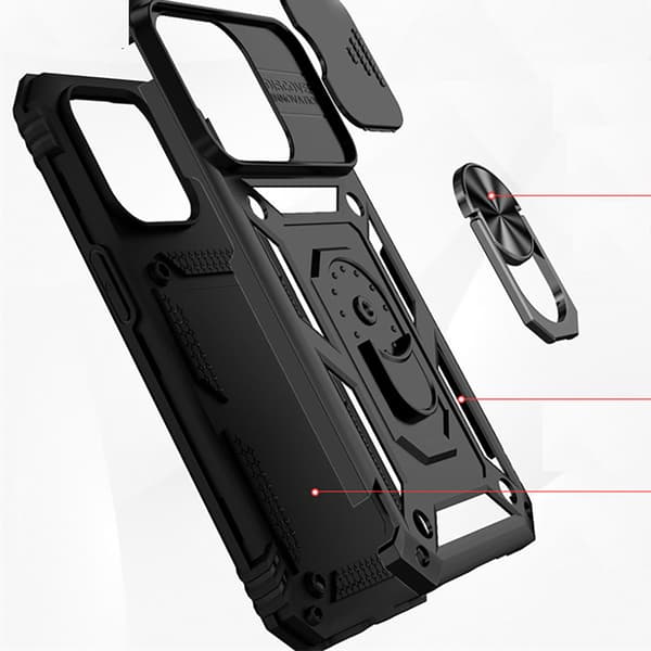 iPhone 15 - Praktiskt Skyddande Skal med Ringhållare