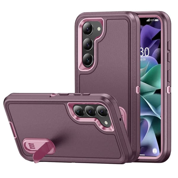 Galaxy S23 Armor Skal med Kickstand  Styrka och Stil för Din Telefon Lila