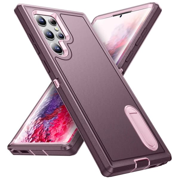 Galaxy S23 Ultra Armor Duty Kickstand Skal  Ultimat Skydd och Användarvänlighet Lila Lila