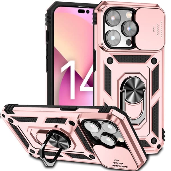 iPhone 15 Pro Armor Skal  Luksuriöst Skydd och Bekvämlighet Roséguld