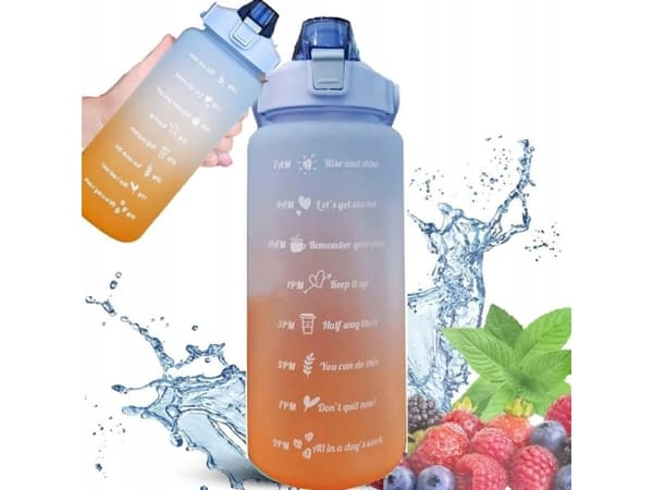 Ekstralink | Motivasjonsflaske | vannflaske, 2000 ml, blå og oransje, BUT-993