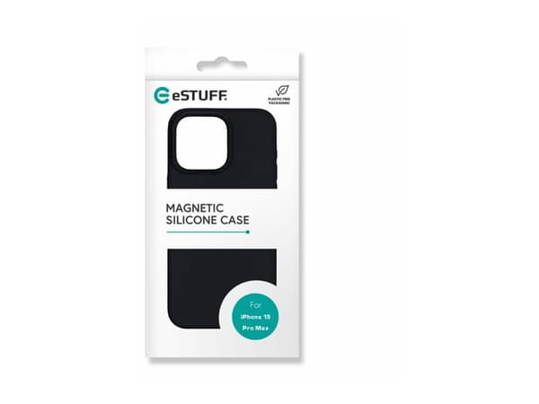 eSTUFF Infinite Rome - Baksidesskydd för mobiltelefon - magnetisk - MagSafe-kompatibilitet - polykarbonat, silikon - svart - för Apple iPhone 13 Pro