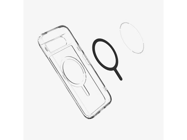 Spigen Ultra Hybrid Metal Ring, Omslag, Google, Pixel 8a, 15,5 cm (6.1"), Transparent, Vit