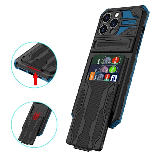 iPhone 13 Pro Plånboksfodral - Stilsäker Design med Militärklassat Skydd