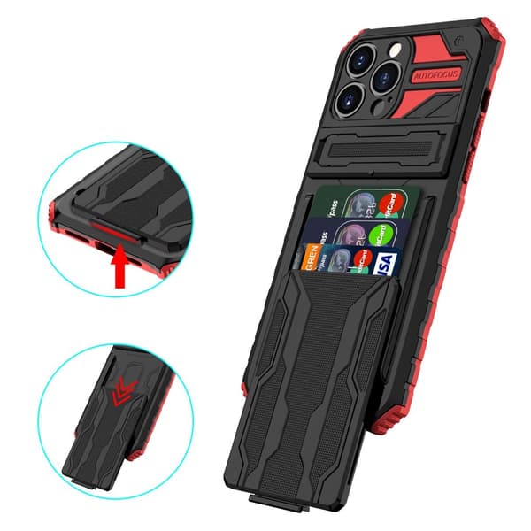 iPhone 13 Pro Plånboksfodral - Stilsäker Design med Militärklassat Skydd