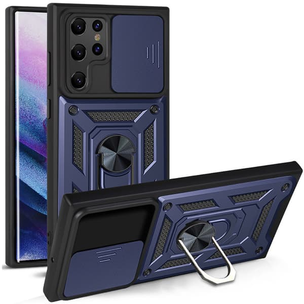 Samsung Galaxy S22 Ultra - Stilsäkert Skyddsskal med Ringhållare